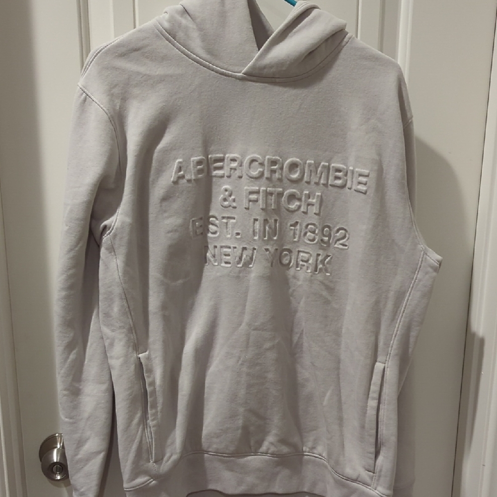 Abercrombie & Fitch Light Gray Embossed Hoodie